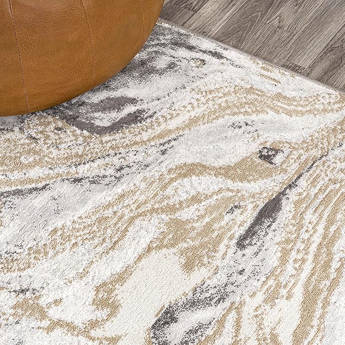 JONATHAN Y Swirl Marbled Beige/Ivory Indoor Area Rug 8X10 ft, Abstract for Living Room, Bedroom, Kitchen, Office, Easy-Cleaning, High Traffic, Pet-Friendly, Non-Shedding SOR203F-8