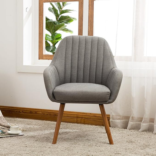 Roundhill Furniture Tuchico Contemporary Fabric Accent Chair,Arm Rest, Gray