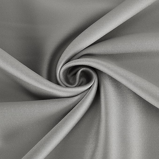 Sun Zero Nordic 2-Pack Theater Grade Noise Reducing Extreme 100% Blackout Grommet Curtain Panel Pair, 52" x 54, Silver Gray