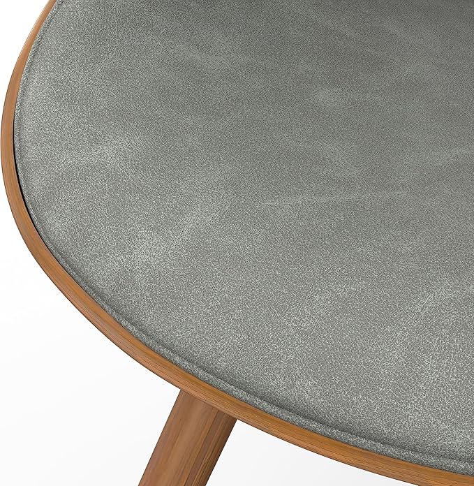 SIMPLIHOME Malden Dining Chair in Distressed Grey Vegan Faux Leather, 22.8"W x 20.9"D x 30.9"H, Mid-Century Modern Wood Back Chair for Dining Room