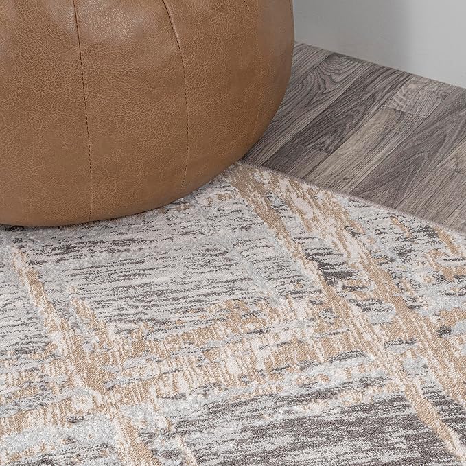 JONATHAN Y Slant Abstract Beige/Gray Indoor Area Rug 8X10 ft, Modern for Living Room, Bedroom, Kitchen, Office, Easy-Cleaning, High Traffic, Pet-Friendly, Non-Shedding SOR201C-8