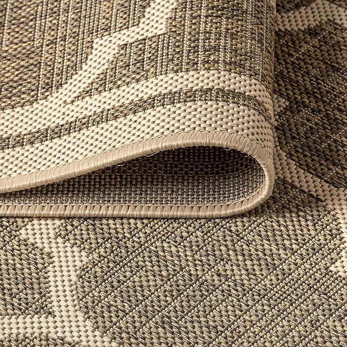 JONATHAN Y Moroccan Trellis Indoor Outdoor Area Rug 4X6 Brown/Beige, Trebol Textured Weave for Backyard, Patio, Porch, Easy-Cleaning, High Traffic, Pet-Friendly, Non-Shedding (SMB109A-4)