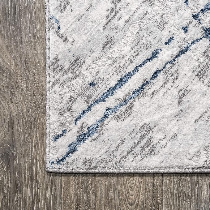 JONATHAN Y Slant Abstract Gray/Blue Indoor Area Rug 3X5 ft, Modern for Living Room, Bedroom, Kitchen, Office, Easy-Cleaning, High Traffic, Pet-Friendly, Non-Shedding SOR201B-3