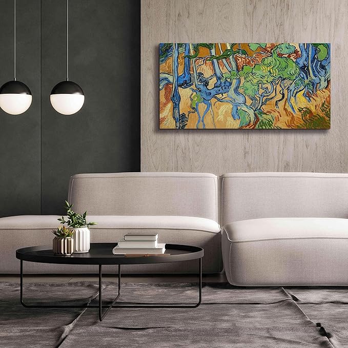 Epic Graffiti 'Tree Roots' by Vincent Van Gogh, Giclee Canvas Wall Art, 60"x30"