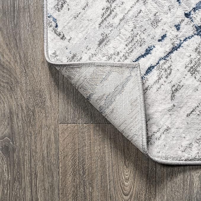 JONATHAN Y Slant Abstract Gray/Blue Indoor Area Rug 4X6 ft, Modern for Living Room, Bedroom, Kitchen, Office, Easy-Cleaning, High Traffic, Pet-Friendly, Non-Shedding SOR201B-4