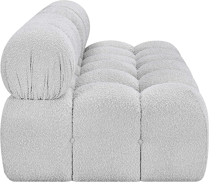 Meridian Furniture 611Grey-S68B Ames Collection Modern | Contemporary Modular Sofa with Rich Grey Boucle Fabric, Modular to Create Infinite Configurations, 68" W x 34" D x 28" H, Grey