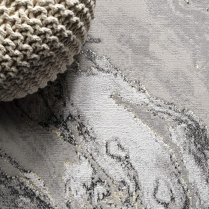 JONATHAN Y Swirl Marbled Gray/Black Indoor Area Rug 3X5 ft, Abstract for Living Room, Bedroom, Kitchen, Office, Easy-Cleaning, High Traffic, Pet-Friendly, Non-Shedding SOR203C-3