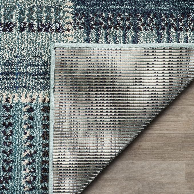 SAFAVIEH Monaco Collection Runner Rug - 2'2" x 8', Multi, Modern Patchwork Distressed Design, Non-Shedding & Easy Care, Ideal for High Traffic Areas in Living Room, Bedroom (MNC215F)
