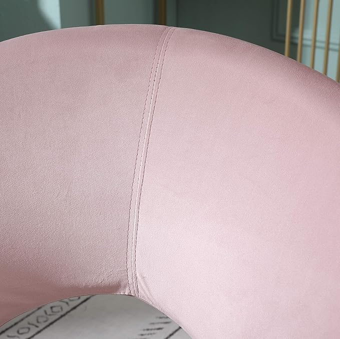 Roundhill Furniture Slatina Silky Velvet Upholstered Accent Chair with Gold Tone Finished Base, Pink