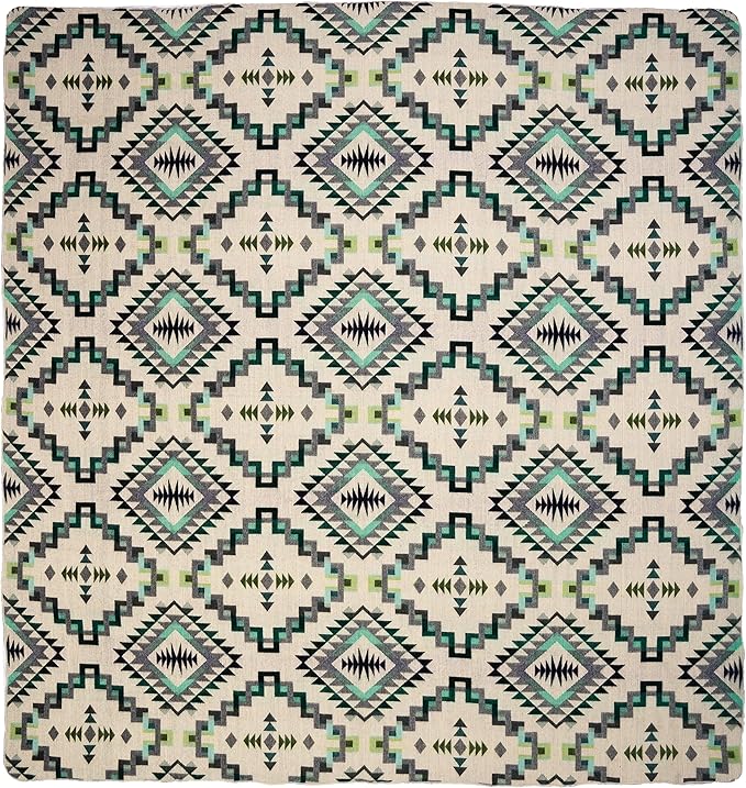 QISU Wool Blanket Throw | Large, Beautiful, Warm, Handmade in Ecuador by Local Artisans |94″ x 78″| Ultra-Soft, Hypoallergenic & Breathable | Non-Itchy or Scratchy Fabric (Shamrock Star)