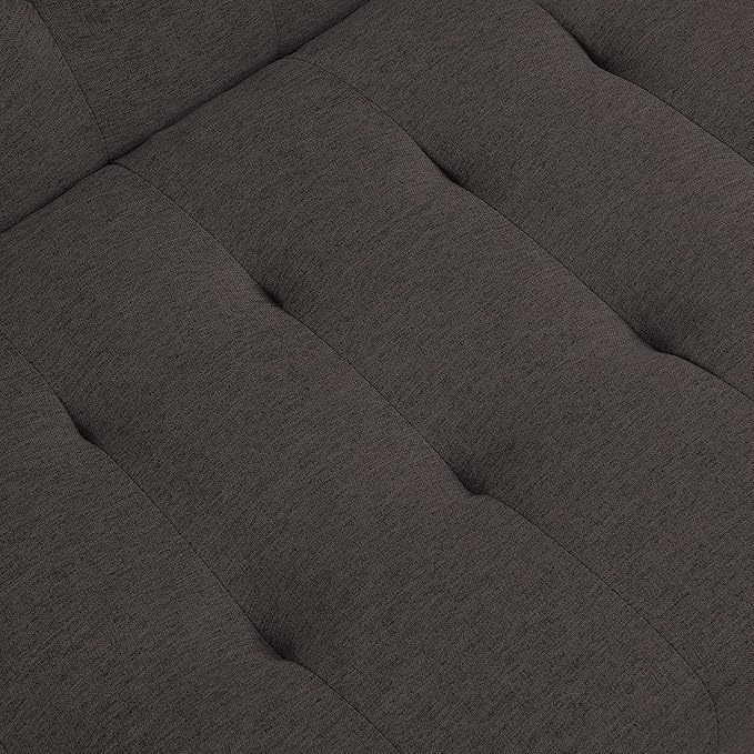 YOPTO Fabric Convertible Folding Futon Sofa Bed,Upholstered Sleeper Couch Daybed with Wood Frame, Stainless Leg for Compact Living Space, Apartment, Living Room,Bedroom,Dorm,Espresso