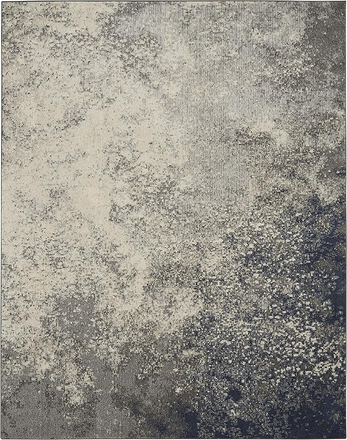 Nourison Home Passion Charcoal/Ivory 8' x 10' Area-Rug, Modern, Abstract, Easy-Cleaning, Non Shedding, Bed Room, Living Room, Dining Room, Kitchen (8x10)