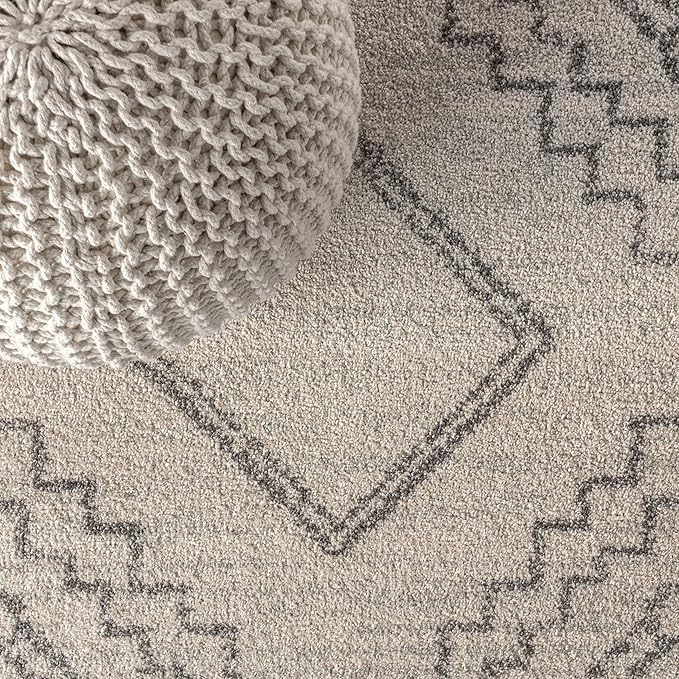 JONATHAN Y Amir Moroccan Beni Souk Cream/Gray Indoor Area Rug, 8x10, Bohemian, Scandinavian, Easy-Cleaning for Living Room, Bedroom, Kitchen, Pet Friendly, Non-Shedding (MOH200B-8)