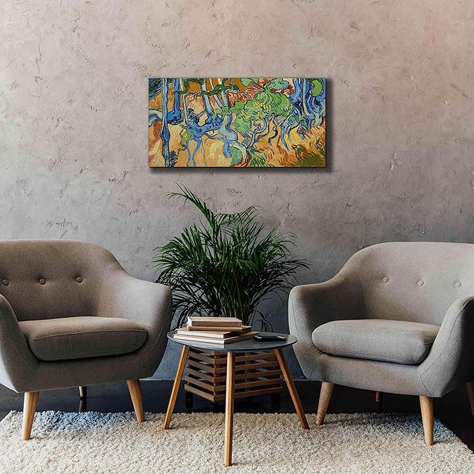 Epic Graffiti 'Tree Roots' by Vincent Van Gogh, Giclee Canvas Wall Art, 40"x20"