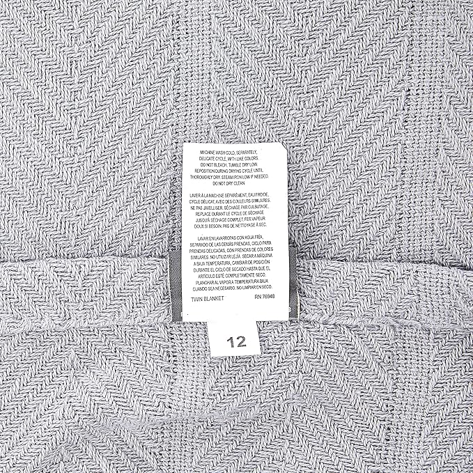 Eddie Bauer - Twin Blanket, Lightweight Cotton Bedding, Luxurious Bedding Set (Herringbone Chrome, Twin)