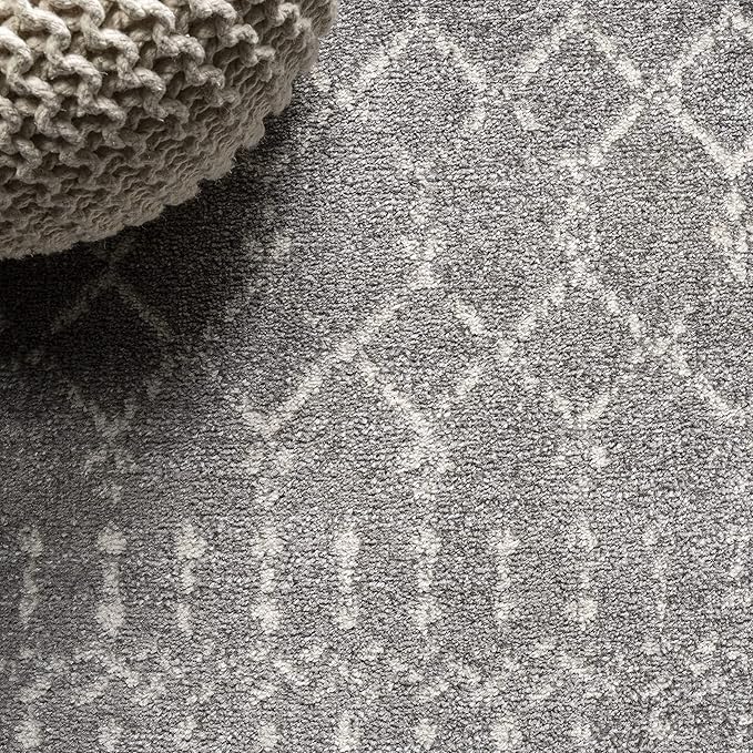 JONATHAN Y Boho Vintage Diamond Gray/Ivory Square Area Rug 3X3 ft, Moroccan Hype for Living Room, Bedroom, Kitchen, Office, Easy-Cleaning, High Traffic, Pet-Friendly, Non-Shedding (MOH101C-3SQ)