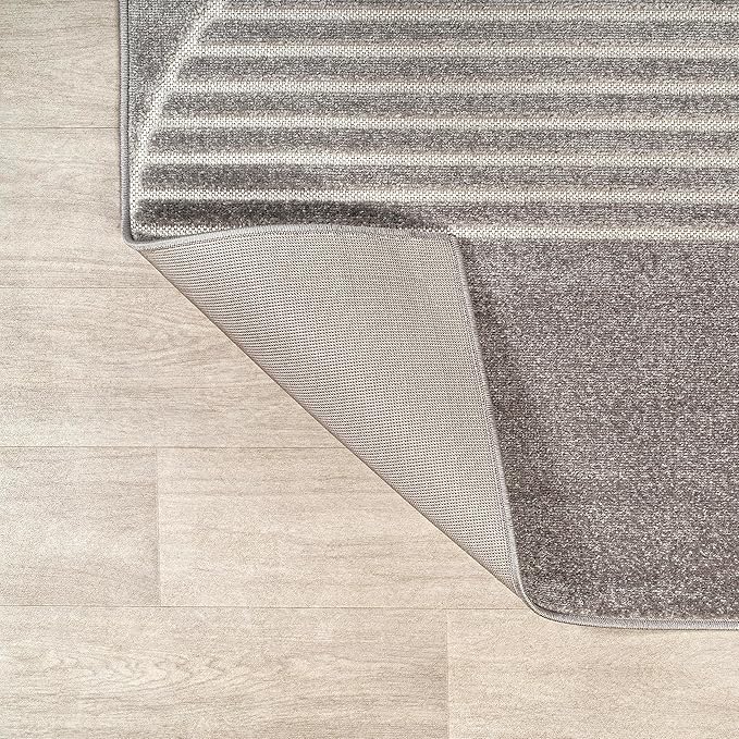 JONATHAN Y Nordby High-Low Arch Striped Gray/Cream Indoor/Outdoor Area Rug, 5x8, Contemporary, Bohemian, Transitional for Bedroom,Kitchen,Living Room,Non Shedding (SCN104C-5)